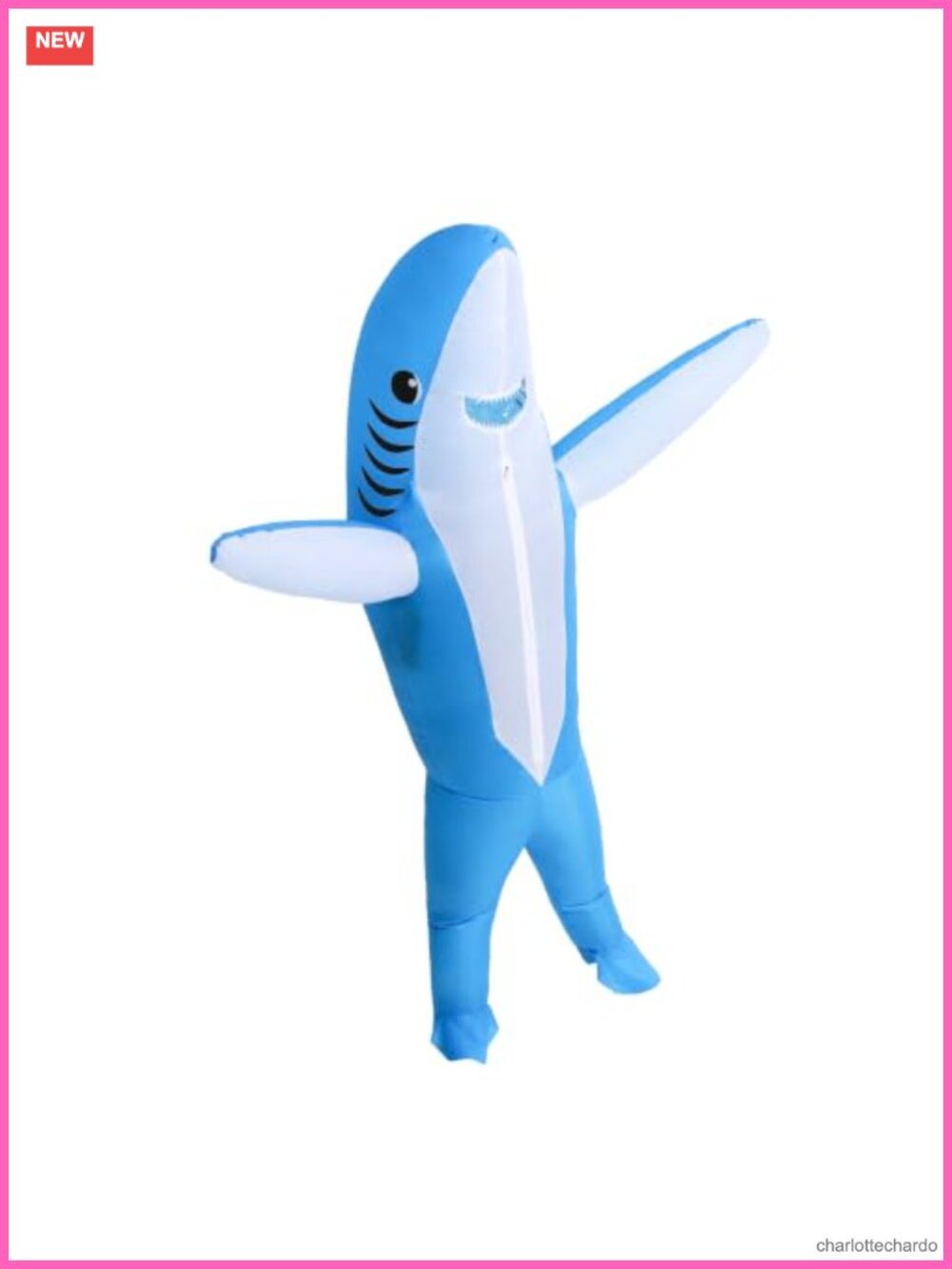 Inflatable Shark Costume Adult Blow Up Jumpsuit 100% Polyester